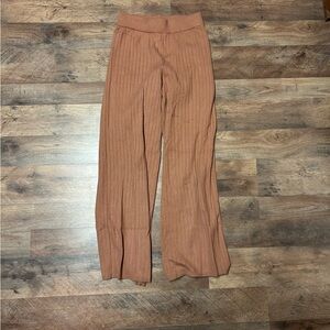 abercrombie soft collection tan / copper ribbed lounge pants